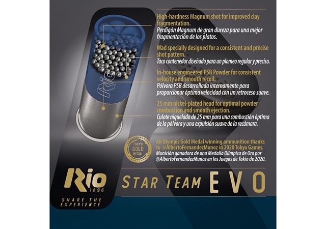 RIO STAR TEAM EVO TARGET 12ga 28gm 2 3/4 1250 fps (7.5)