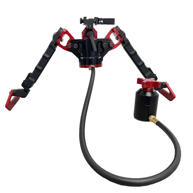 Accu-Tac HYB-500 HYDRO Bipod Picatinny, Cants, Remote Vert Adjust. - Black/Red