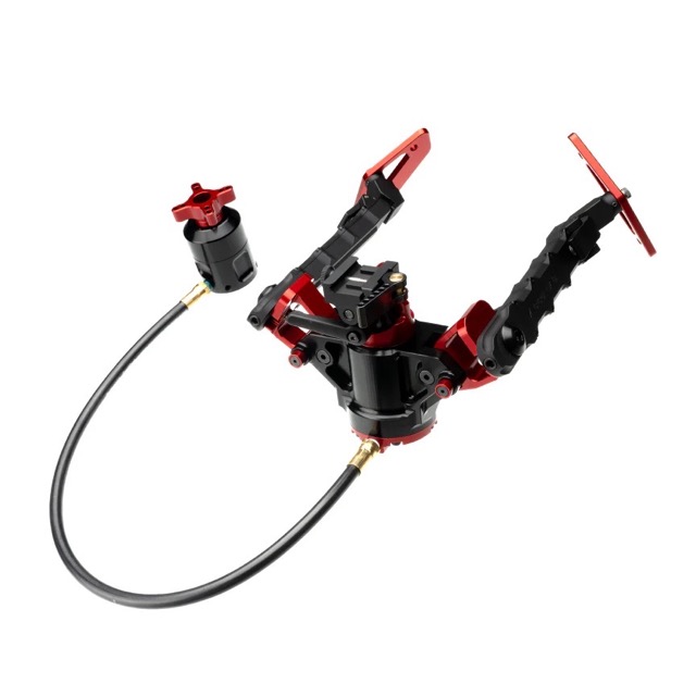 Accu-Tac HYB-500 HYDRO Bipod Picatinny, Cants, Remote Vert Adjust. - Black/Red