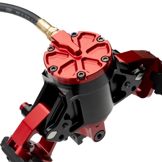 Accu-Tac HYB-500 HYDRO Bipod Picatinny, Cants, Remote Vert Adjust. - Black/Red