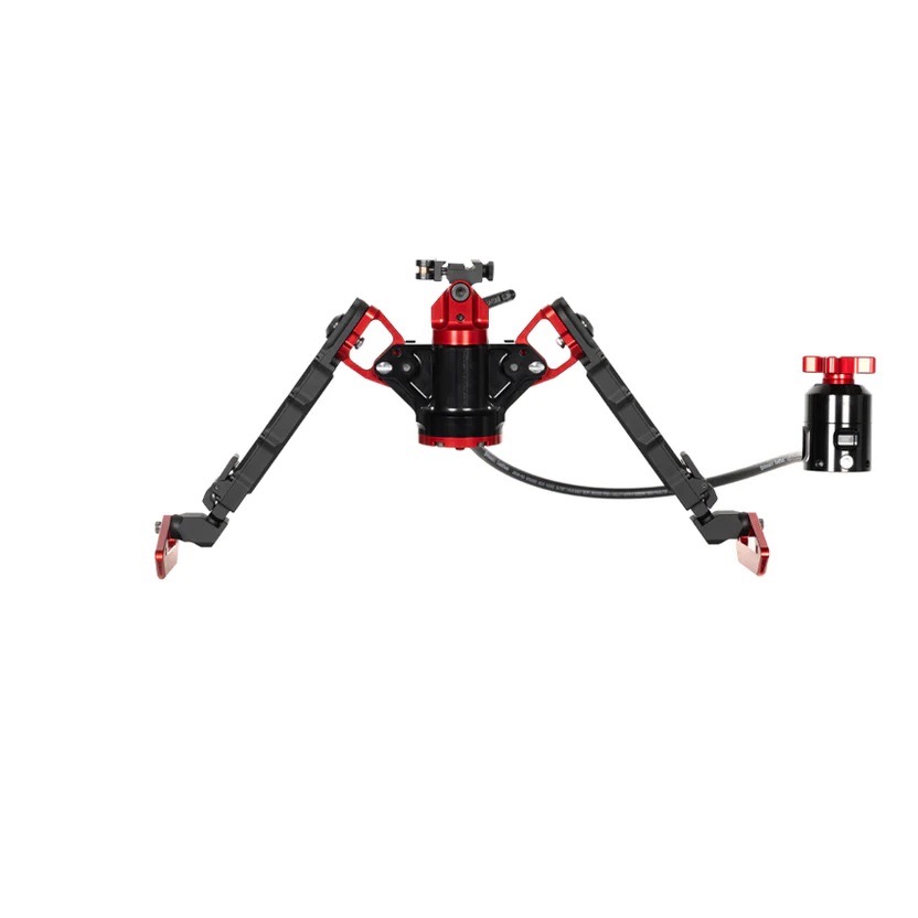 Accu-Tac HYBA-500 HYDRO Bipod ARCA Spec QR, Cants, Remote Vert Adjust. - Black/Red