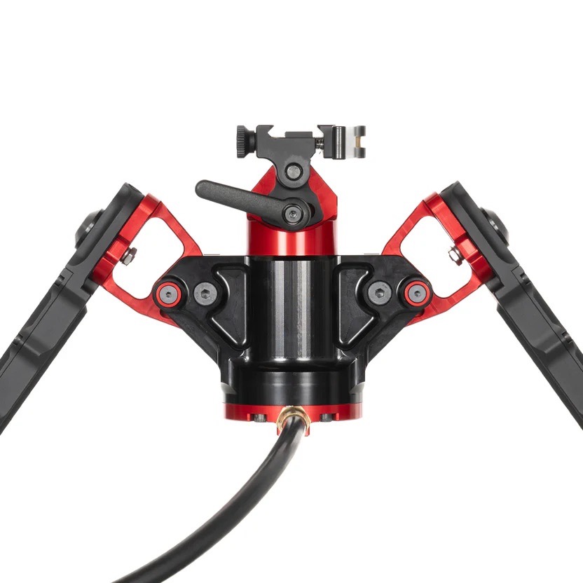 Accu-Tac HYBA-500 HYDRO Bipod ARCA Spec QR, Cants, Remote Vert Adjust. - Black/Red