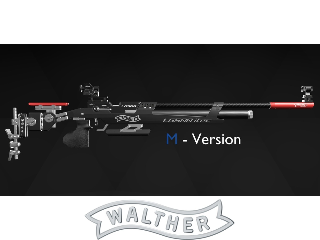 Walther LG500 ITEC M Meister Red (Tube/Cheekpiece)(m Trigger) cal 4.5mm, MEMORY 3D-Grip BIOMETRIC, Right, Size M