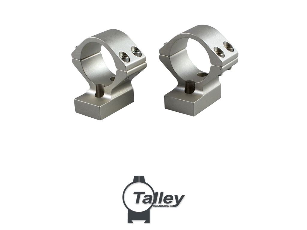 Talley 30MM Alloy Lightweight Rings - Silver (Weatherby Accumark, Magnum, Mark V (9 Lug), High)
