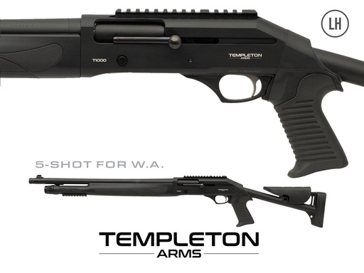 [TA-5T1000TAC20LH-AS] Templeton Arms T1000 Tactical - Adj. Stock (5+1, 20" Black, Left Hand)