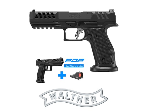 [CW-2913798-SCS-GR-KIT] Walther PDP Fullsize Steel Frame Match 5.0" with Holosun SCS PDP Green *KIT*